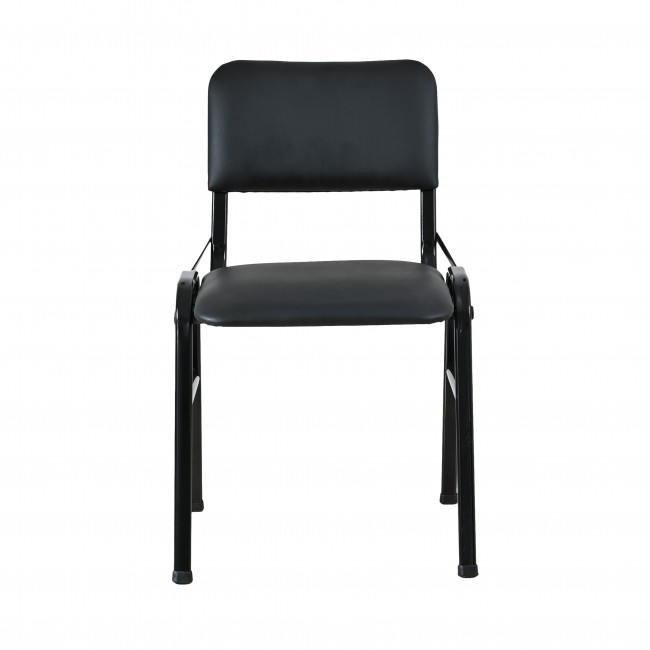 Καρέκλα επισκέπτη από μέταλλο/PU σε χρώμα μαύρο 43x38x83