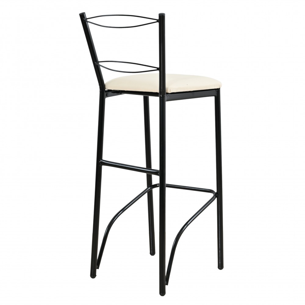 Σκαμπό μπαρ από μέταλλο/PU σε χρώμα μαύρο/λευκό 36x41x107