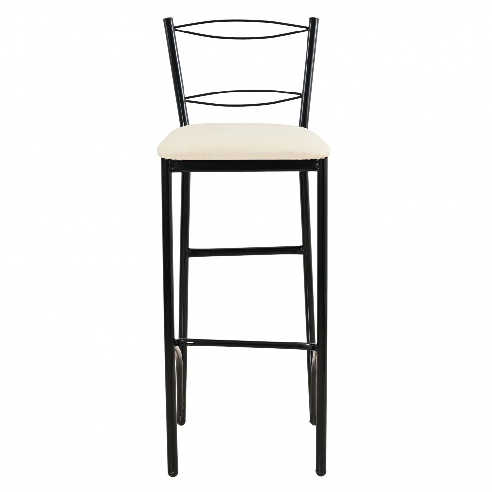 Σκαμπό μπαρ από μέταλλο/PU σε χρώμα μαύρο/λευκό 36x41x107