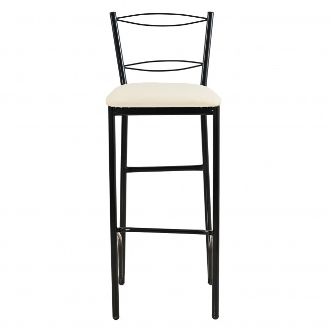 Σκαμπό μπαρ από μέταλλο/PU σε χρώμα μαύρο/λευκό 36x41x107