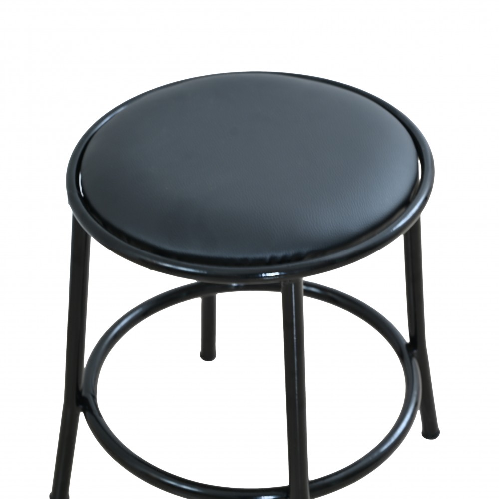 Σκαμπό από μέταλλο/PU σε χρώμα μαύρο Φ40x45