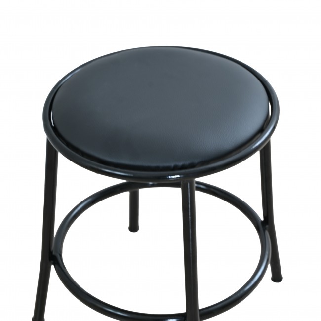 Σκαμπό από μέταλλο/PU σε χρώμα μαύρο Φ40x45