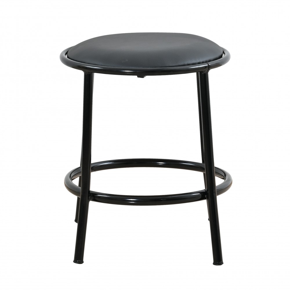 Σκαμπό από μέταλλο/PU σε χρώμα μαύρο Φ40x45