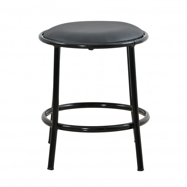 Σκαμπό από μέταλλο/PU σε χρώμα μαύρο Φ40x45