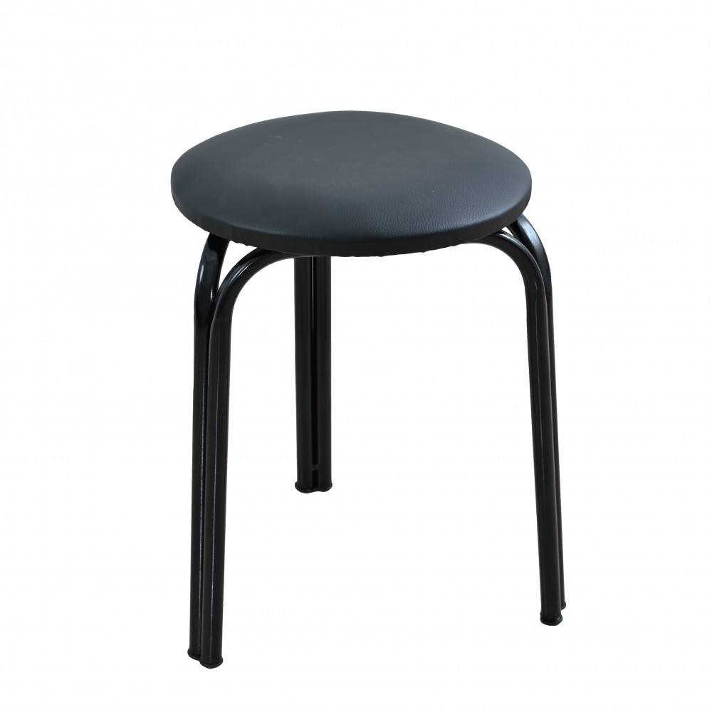 Σκαμπό από μέταλλο/PU σε χρώμα μαύρο Φ36x47