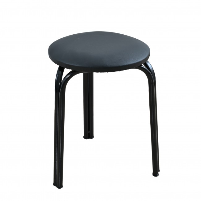 Σκαμπό από μέταλλο/PU σε χρώμα μαύρο Φ36x47