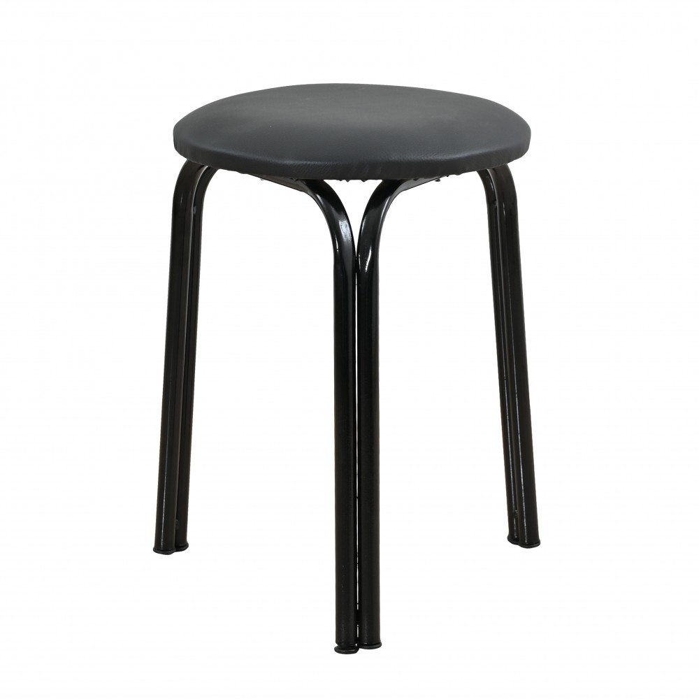 Σκαμπό από μέταλλο/PU σε χρώμα μαύρο Φ36x47