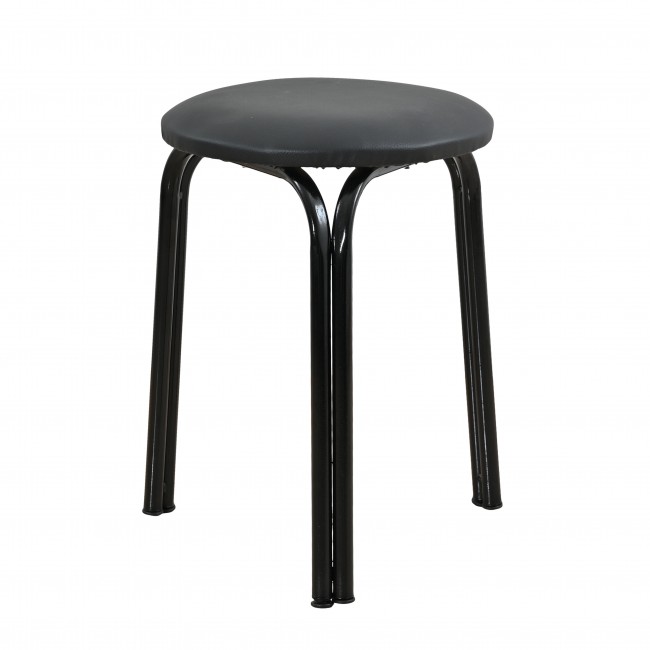 Σκαμπό από μέταλλο/PU σε χρώμα μαύρο Φ36x47