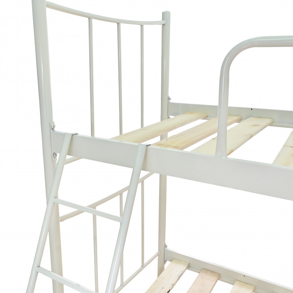 Κρεβάτι-κουκέτα "JUNGLE" μεταλλική σε χρώμα λευκό 90x190x172