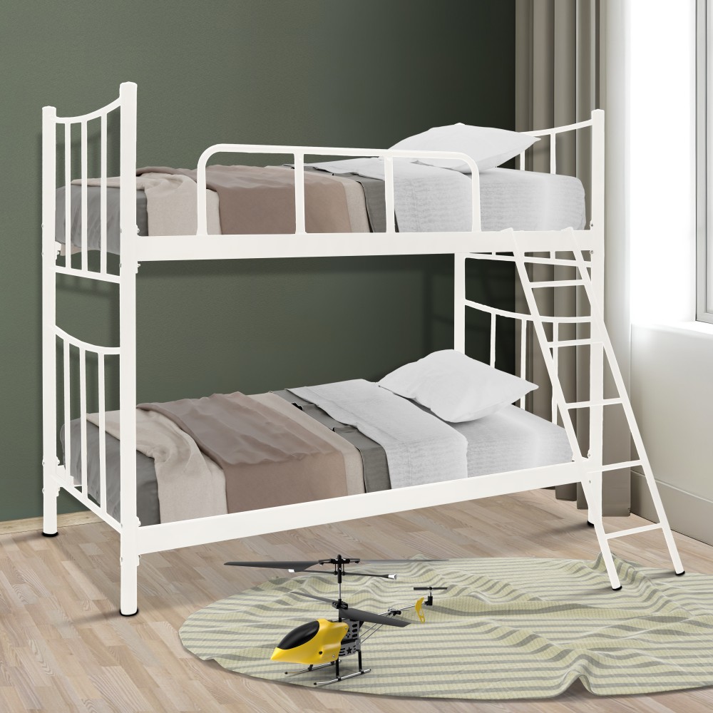 Κρεβάτι-κουκέτα "JUNGLE" μεταλλική σε χρώμα λευκό 90x190x172