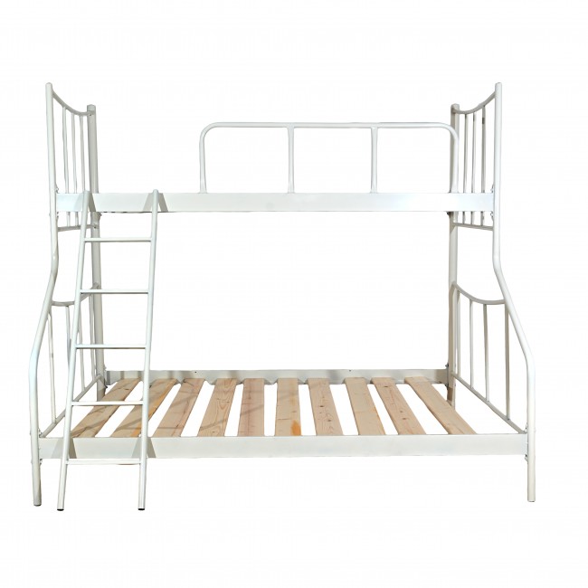 Κρεβάτι-κουκέτα από μέταλλο σε χρώμα λευκό 140x190