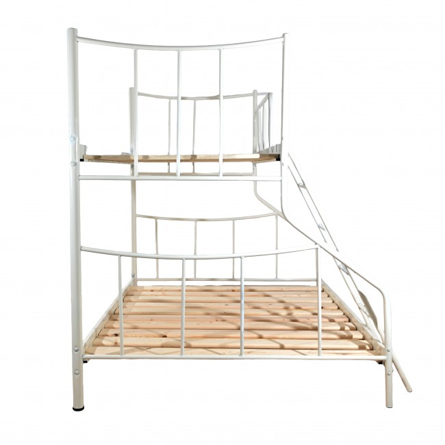 Κρεβάτι-κουκέτα από μέταλλο σε χρώμα λευκό 150x190