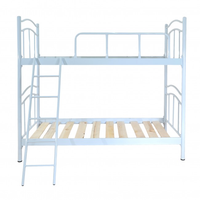 Κρεβάτι-κουκέτα από μέταλλο σε χρώμα λευκό 90x190