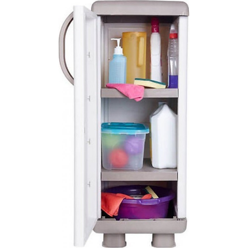 Ντουλάπα "ΡΕΑ" μονόφυλλη πλαστική σε μπεζ-λευκό χρώμα 44x36x96