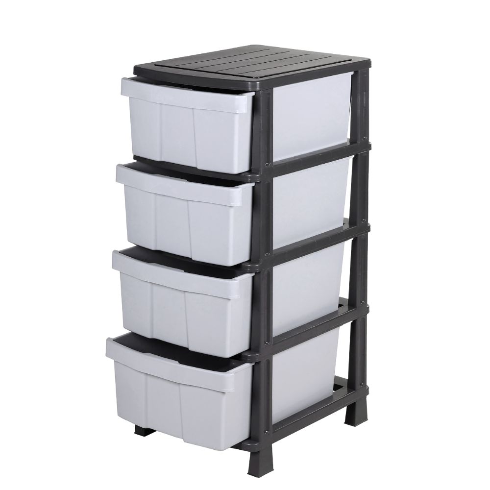 Συρταριέρα αποθήκευσης πλαστική "ΖΗΒΑ" σε χρώμα γκρι 40x50x99