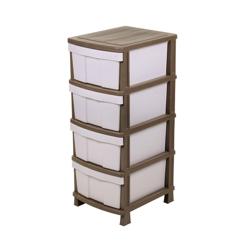 Συρταριέρα αποθήκευσης πλαστική "ΖΗΒΑ" σε χρώμα μπεζ 40x50x99