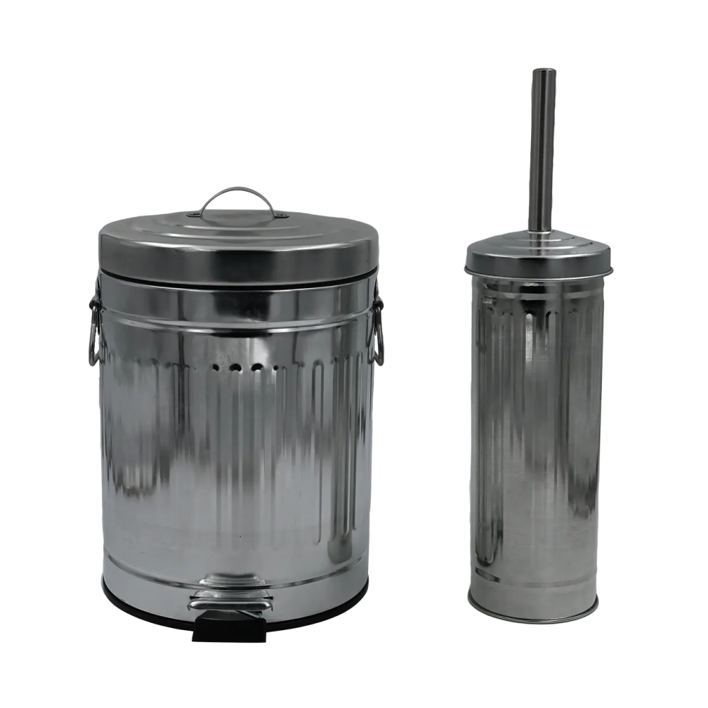 Κάδος πεντάλ “TRENDY” από μέταλλο σε ασημί χρώμα 5lt