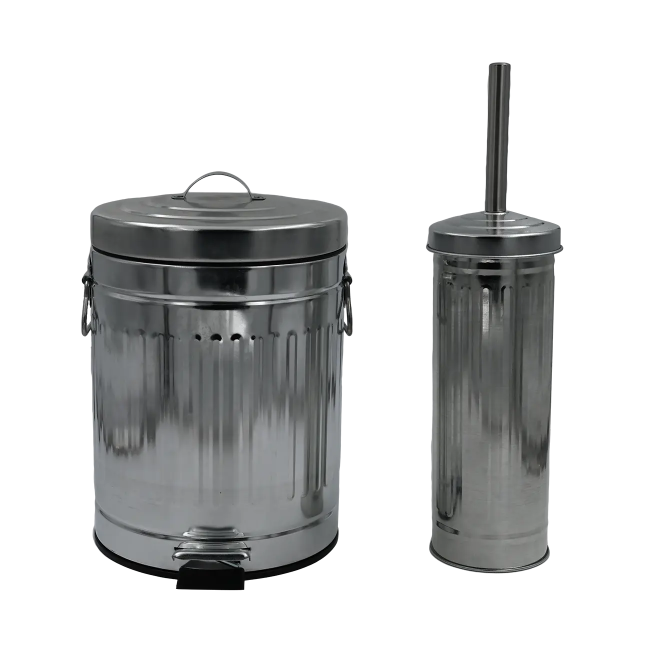 Κάδος πεντάλ “TRENDY” από μέταλλο σε ασημί χρώμα 5lt