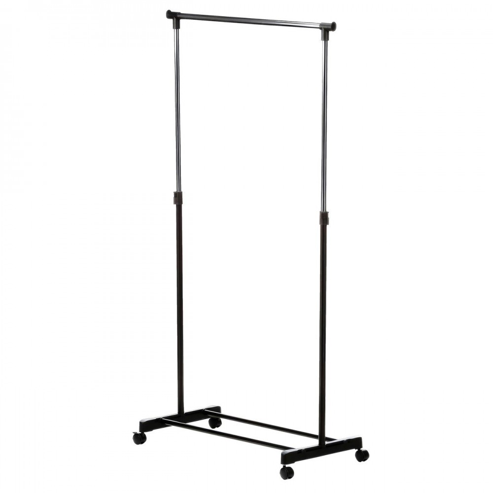 Κρεμάστρα σωλήνας "EASY" από μέταλλο σε ασημί/μαύρο χρώμα 89/145x41x93/155