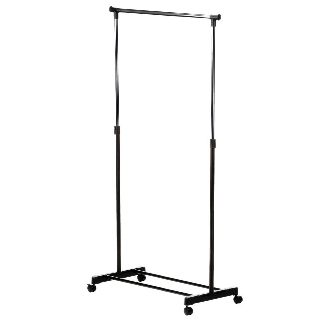 Κρεμάστρα σωλήνας "EASY" από μέταλλο σε ασημί/μαύρο χρώμα 89/145x41x93/155