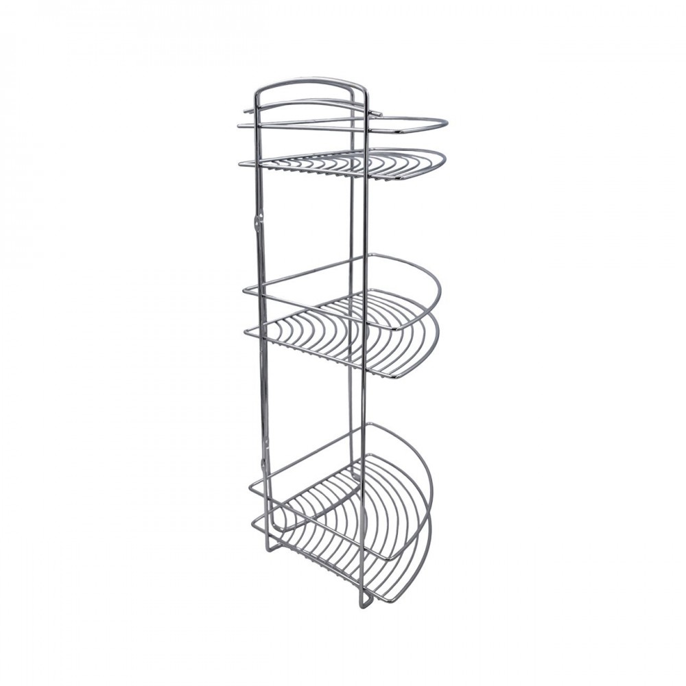 Ραφιέρα μπάνιου γωνιακή με 3 ράφια μεταλλική 32x23x60