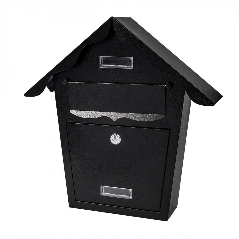 Γραμματοκιβώτιο "ΣΠΙΤΑΚΙ" από μέταλλο σε μαύρο χρώμα 37x13x37