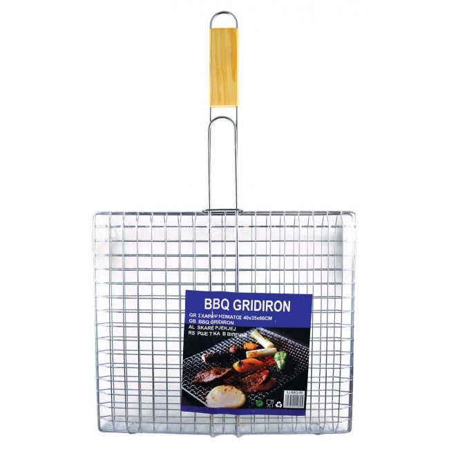 Σχάρα ψησίματος με ξύλινο χερούλι 40x35x66