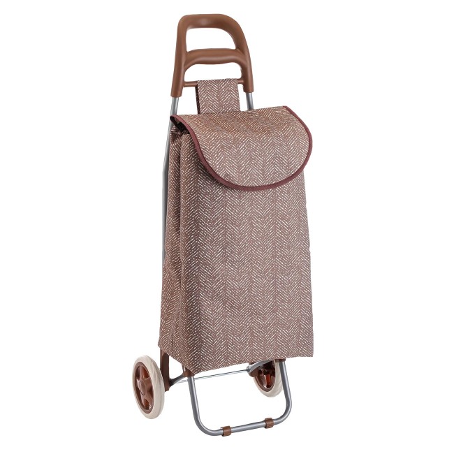 Καρότσι-τρόλεϋ λαϊκής "ΒΡΑΧΟΣ" υφασμάτινο σε χρώμα καφέ 36x27x95/33Lt