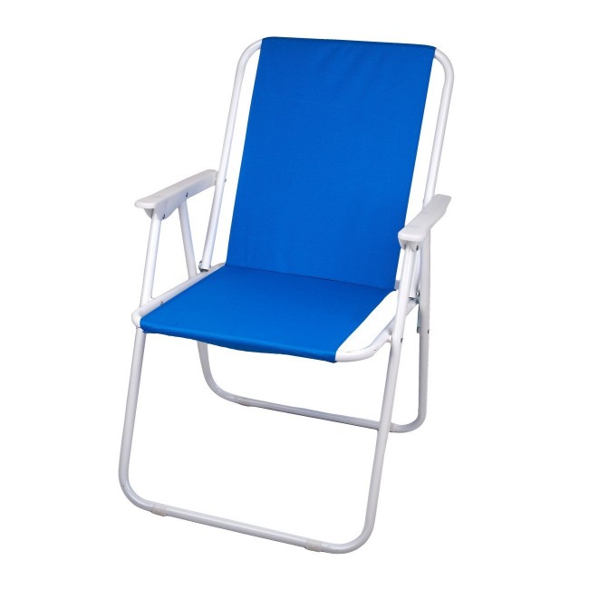 Πολυθρόνα εξοχής μεταλλική πτυσσόμενη σε μπλε χρώμα