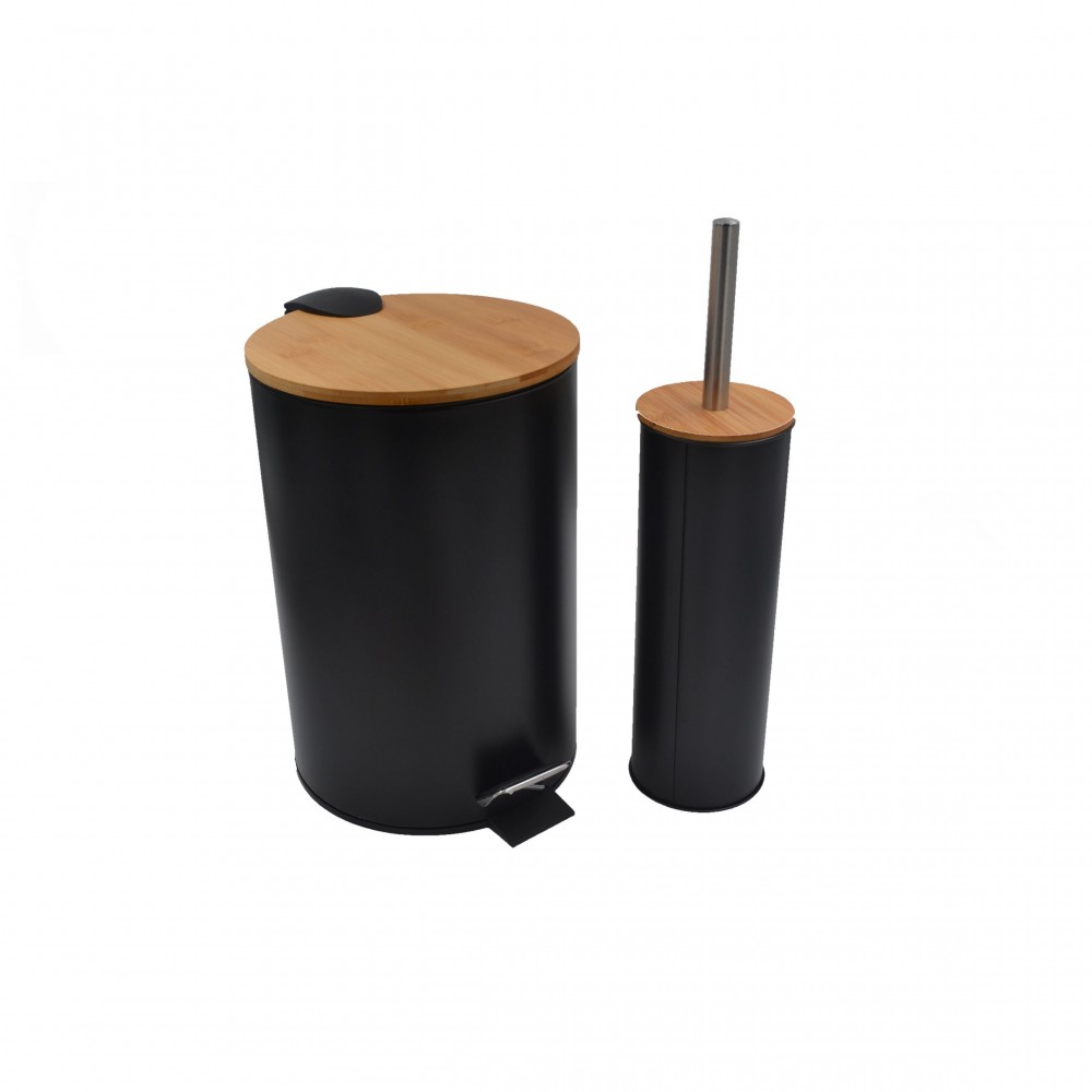 Σετ πιγκάλ-κάδος "FOREST" από μέταλλο σε μαύρο χρώμα 7 λίτρων