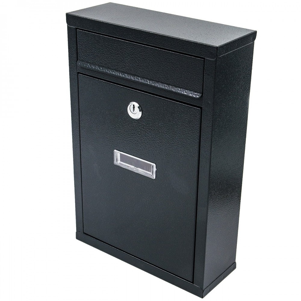 Γραμματοκιβώτιο "No32" από μέταλλο σε σκούρο γκρι χρώμα 20x10x32