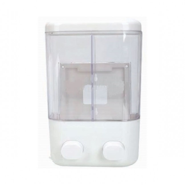 Dispenser τοίχου διπλό από πλαστικό 600ml