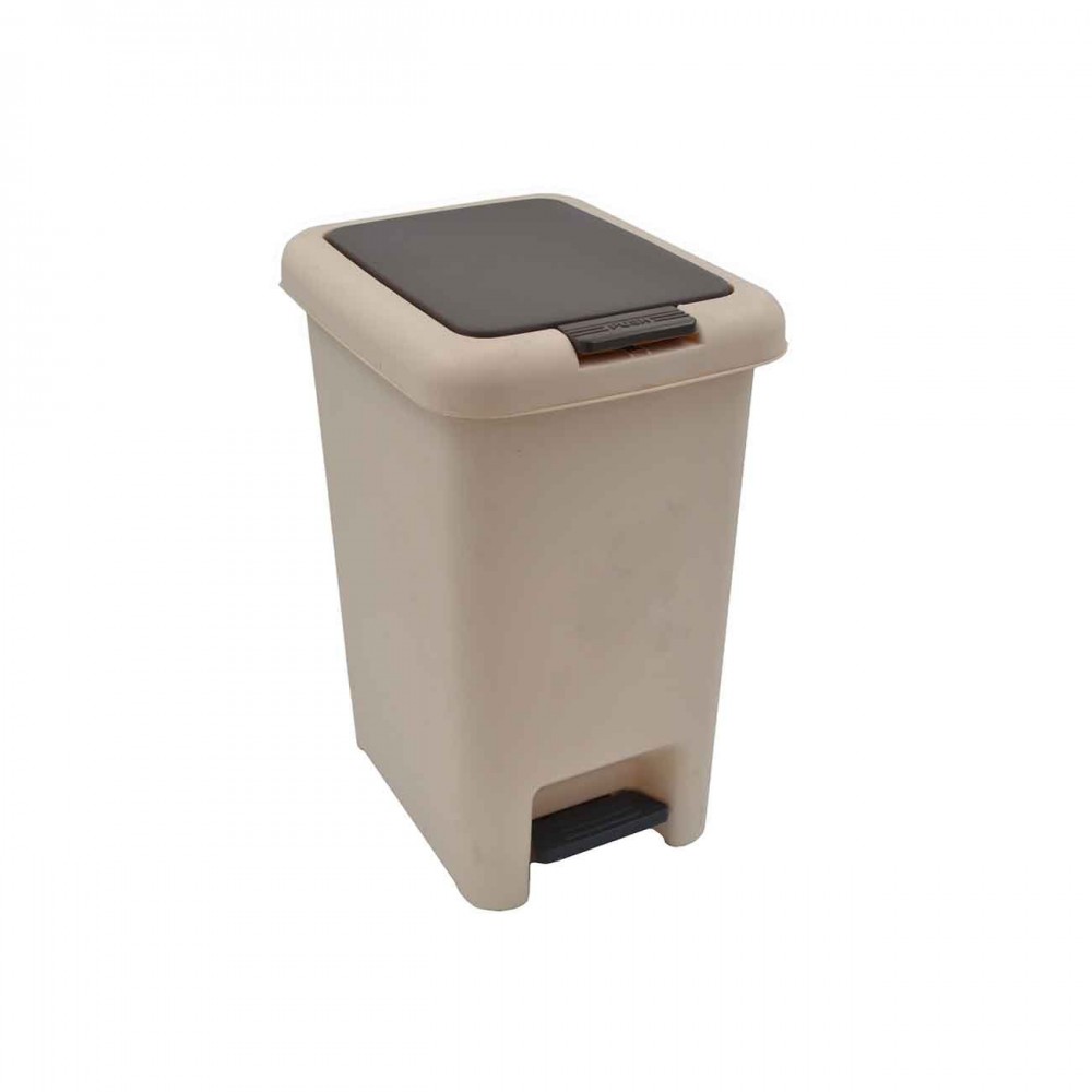 Κάδος απορριμάτων "ΔΙΠΟΡΤΟ" από πλαστικό σε μπεζ/καφέ χρώμα 15L