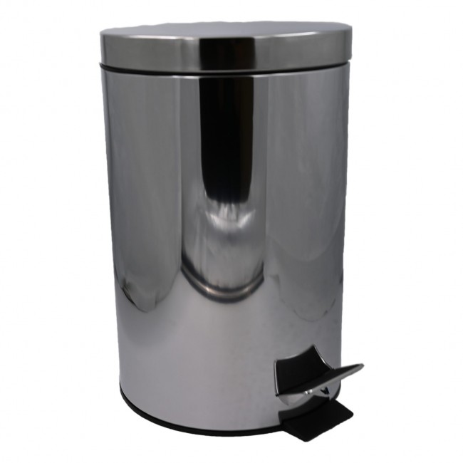 Κάδος πεντάλ ανοξείδωτος σε ασημί χρώμα 20Lt