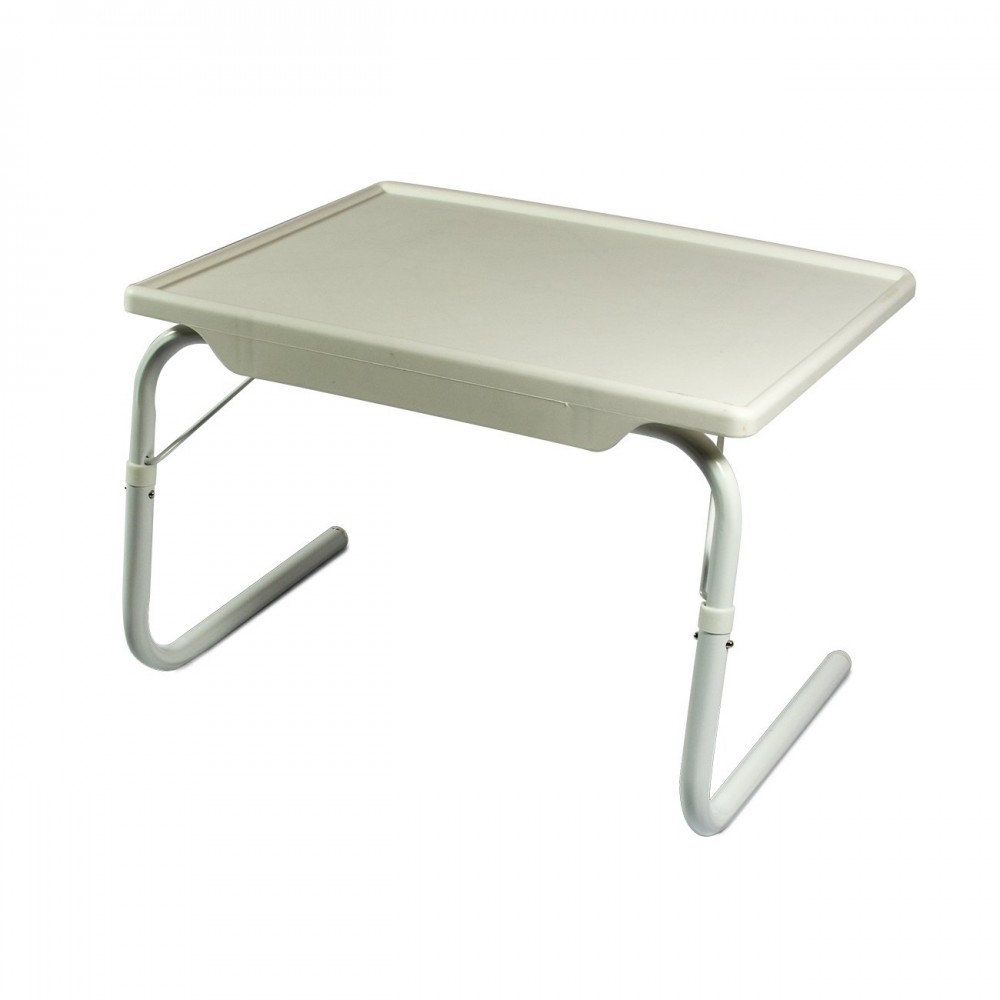 Τραπέζι πτυσσόμενο από μέταλλο σε λευκό χρώμα 52x40x35