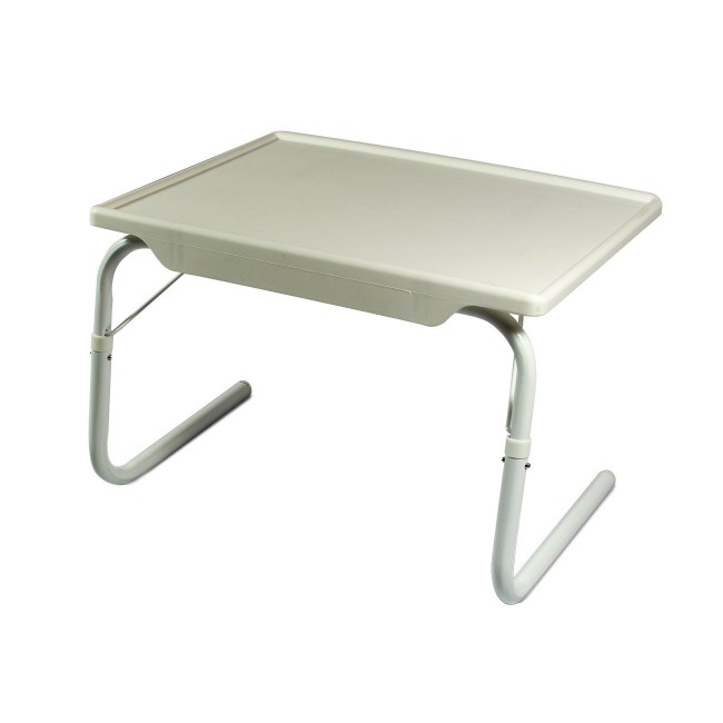 Τραπέζι πτυσσόμενο από μέταλλο σε λευκό χρώμα 52x40x35