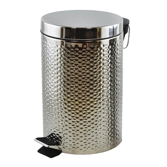 Κάδος πεντάλ από μέταλλο σε χρώμα ασημί 12lt