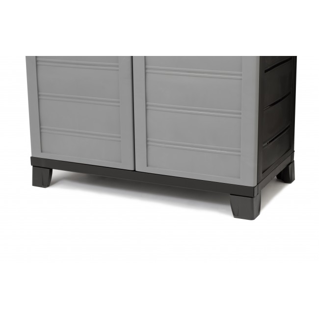 Ντουλάπα δίφυλλη πλαστική σε γκρι/μαύρο χρώμα 70x43x180