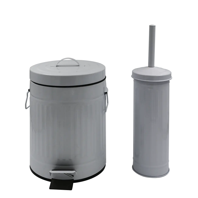 Κάδος πεντάλ “TRENDY” από μέταλλο σε λευκό χρώμα 12lt