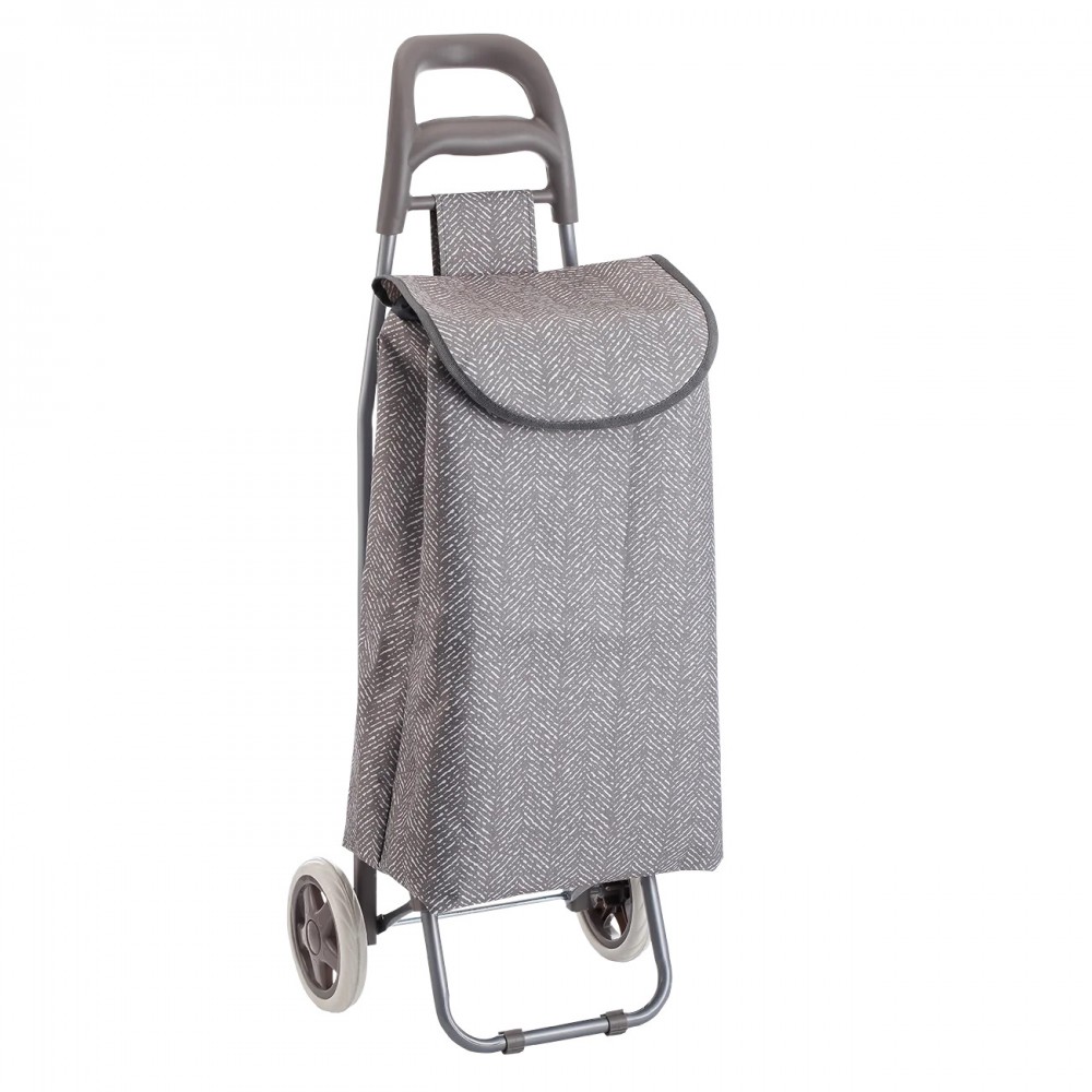 Καρότσι-τρόλεϋ λαϊκής "ΒΡΑΧΟΣ" υφασμάτινο σε χρώμα γκρι 36x27x95/33Lt