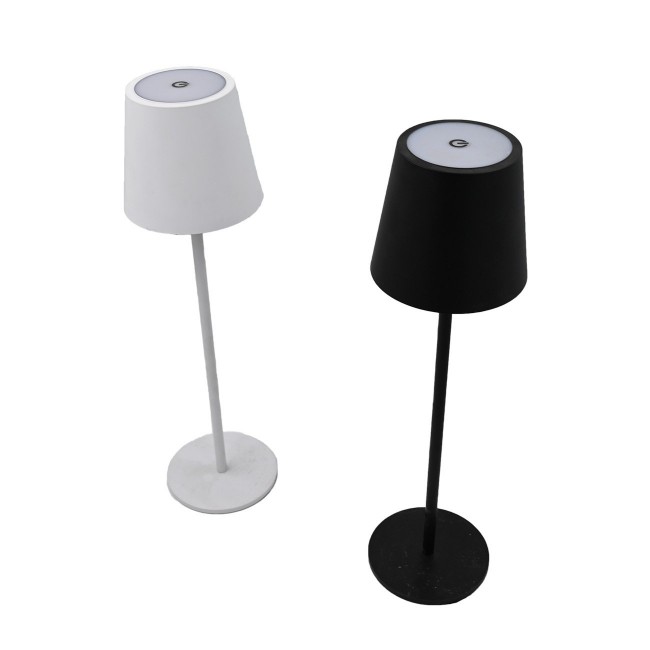 Φωτιστικό επιτραπέζιο επαναφορτιζόμενο led από μέταλλο/ABS σε μαύρο χρώμα Φ11x38