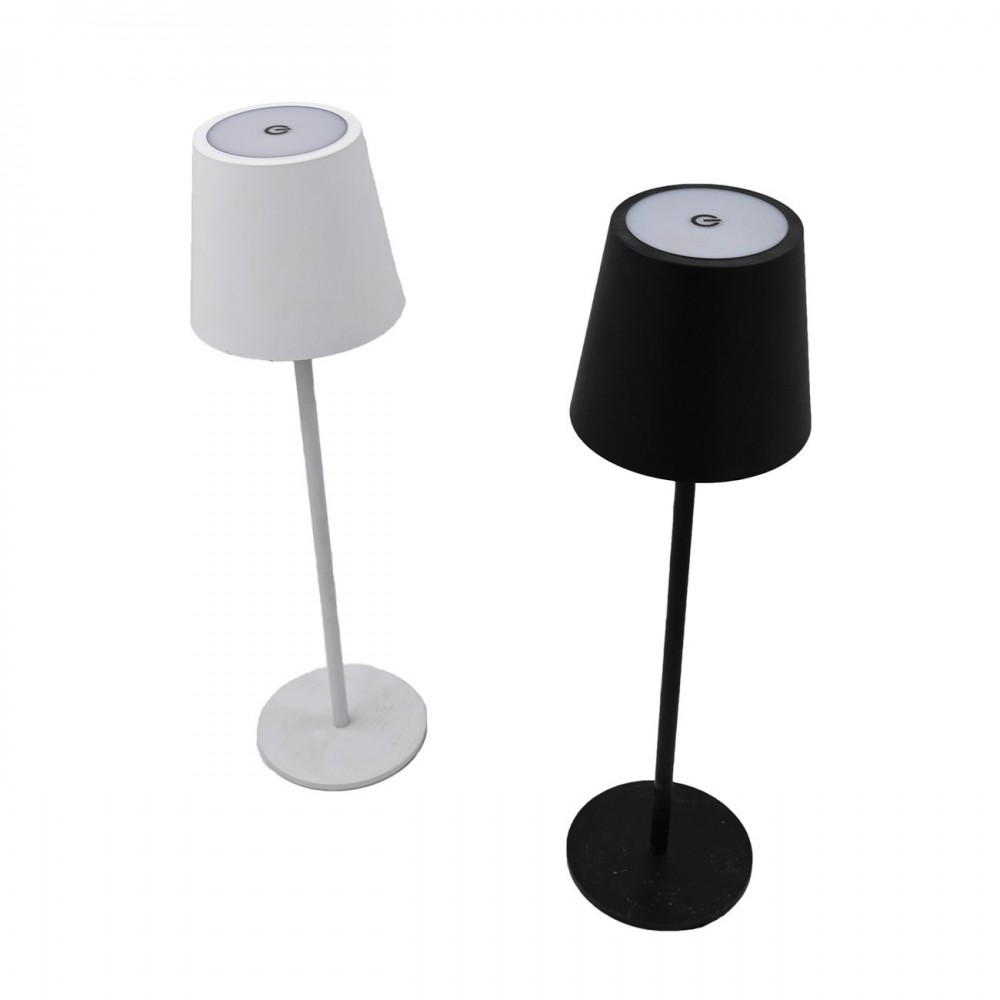 Φωτιστικό επιτραπέζιο επαναφορτιζόμενο led από μέταλλο/ABS σε λευκό χρώμα Φ11x38