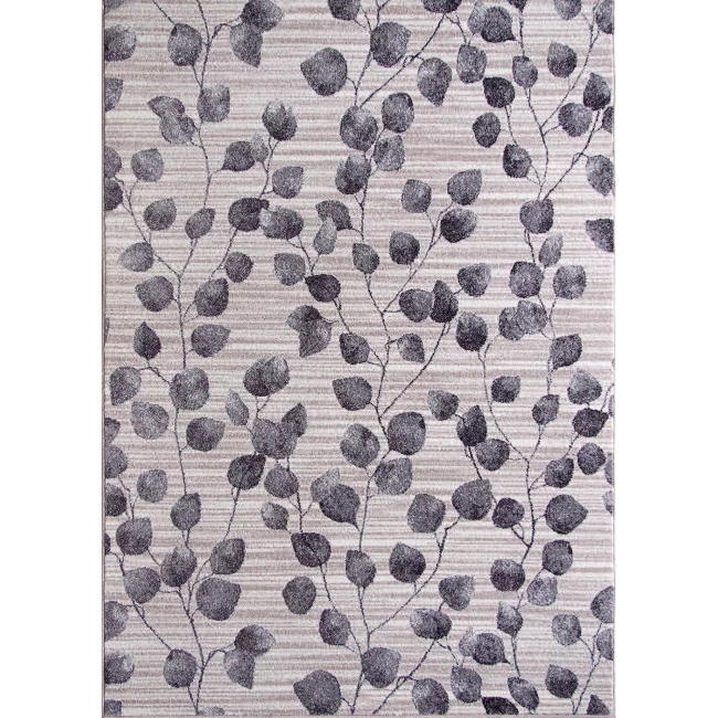 Χαλί "FAYNO" σε χρώμα μπεζ με γκρι φύλλα 160x220