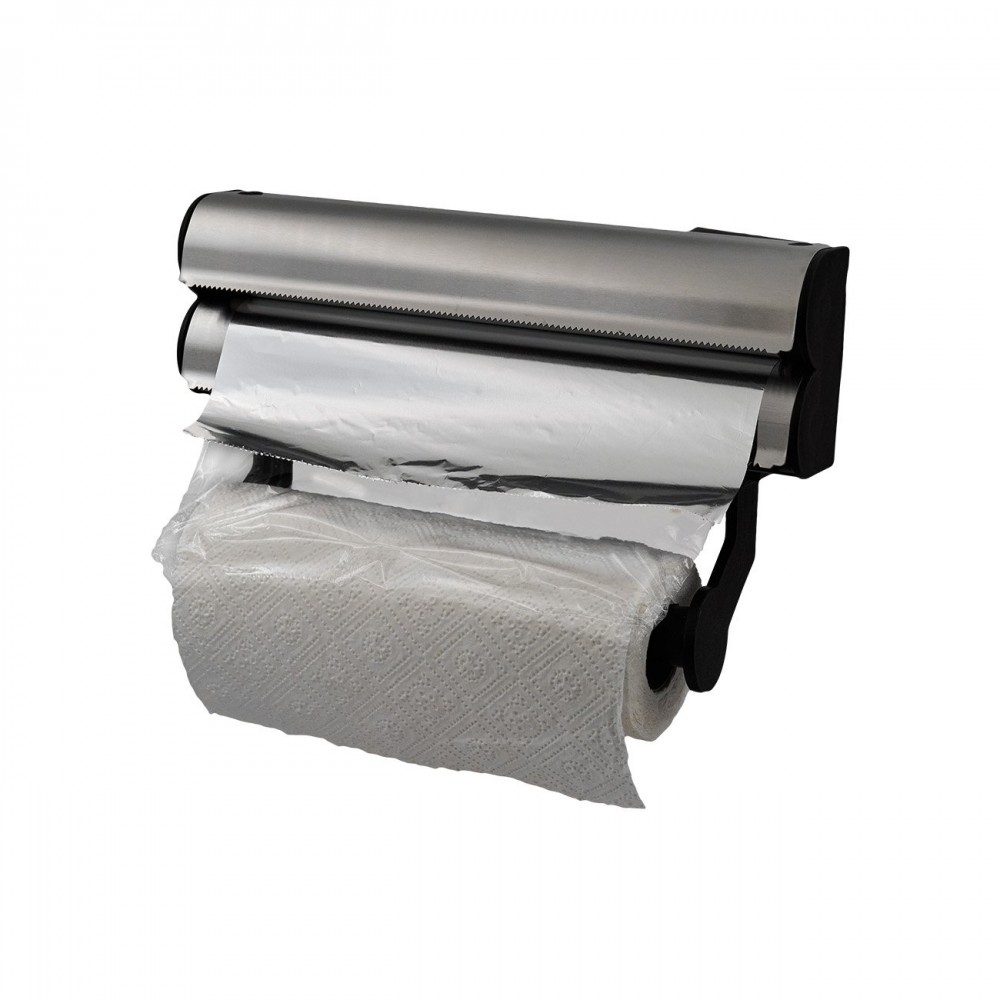 Βάση οργάνωσης ρολών επιτοίχια μεταλλική ασημί 34x20x9