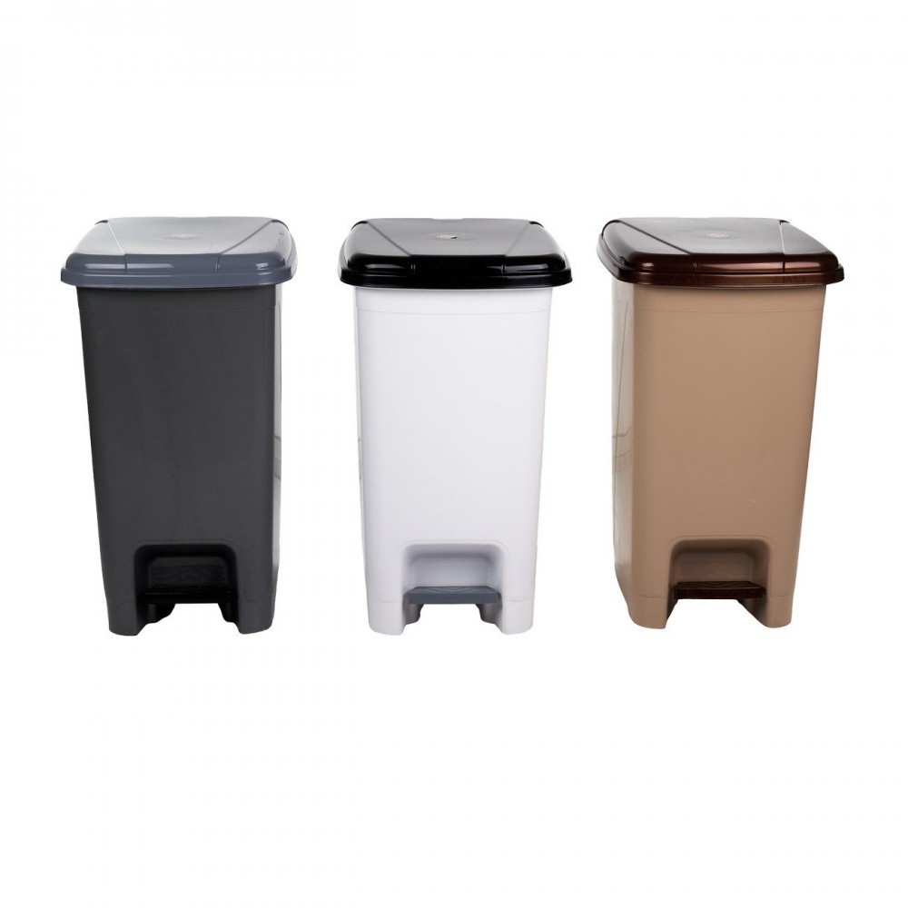 Κάδος πεντάλ "SLIM" σε χρώμα μπεζ/καφέ 40Lt 30x25x55
