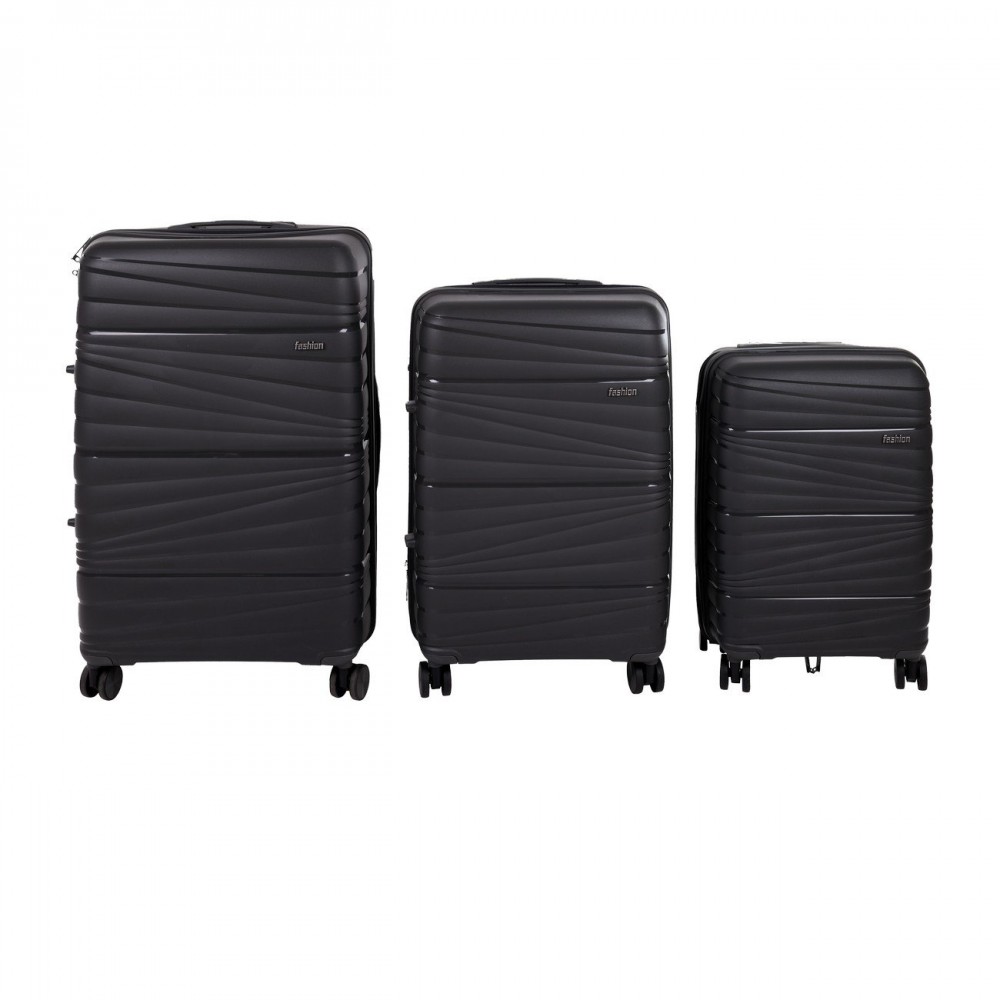 Σετ βαλίτσες 3τμχ "TRAVEL" σε χρώμα ανθρακί