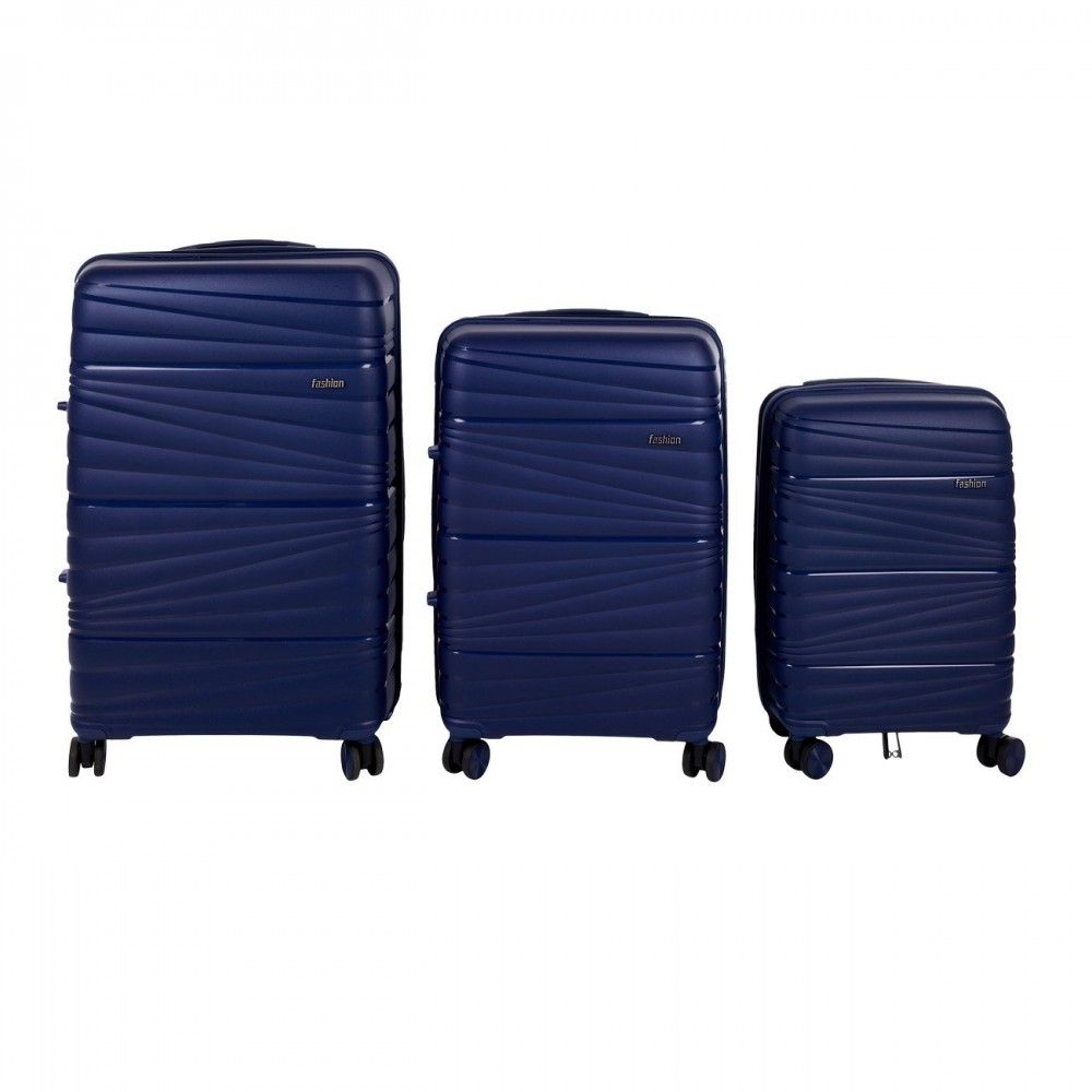 Σετ βαλίτσες 3τμχ "TRAVEL" σε χρώμα μπλε