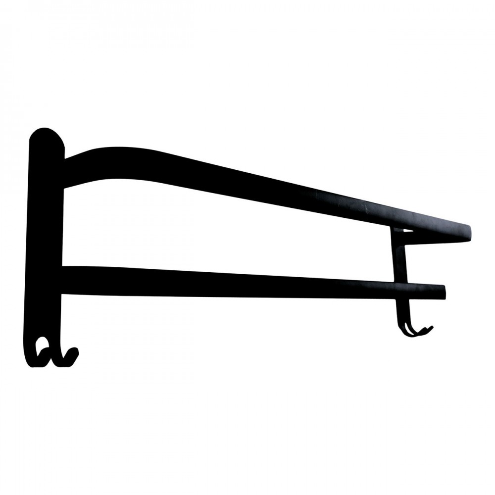 Πετσετοθήκη διπλή από αλουμίνιο σε χρώμα μαύρο 47cm