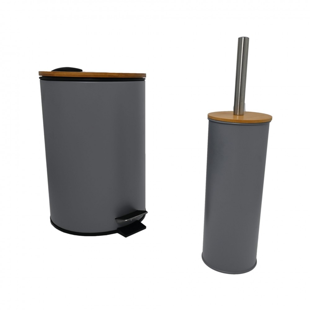 Σετ πιγκάλ-κάδος "FOREST" από μέταλλο σε γκρι χρώμα 7 λίτρων