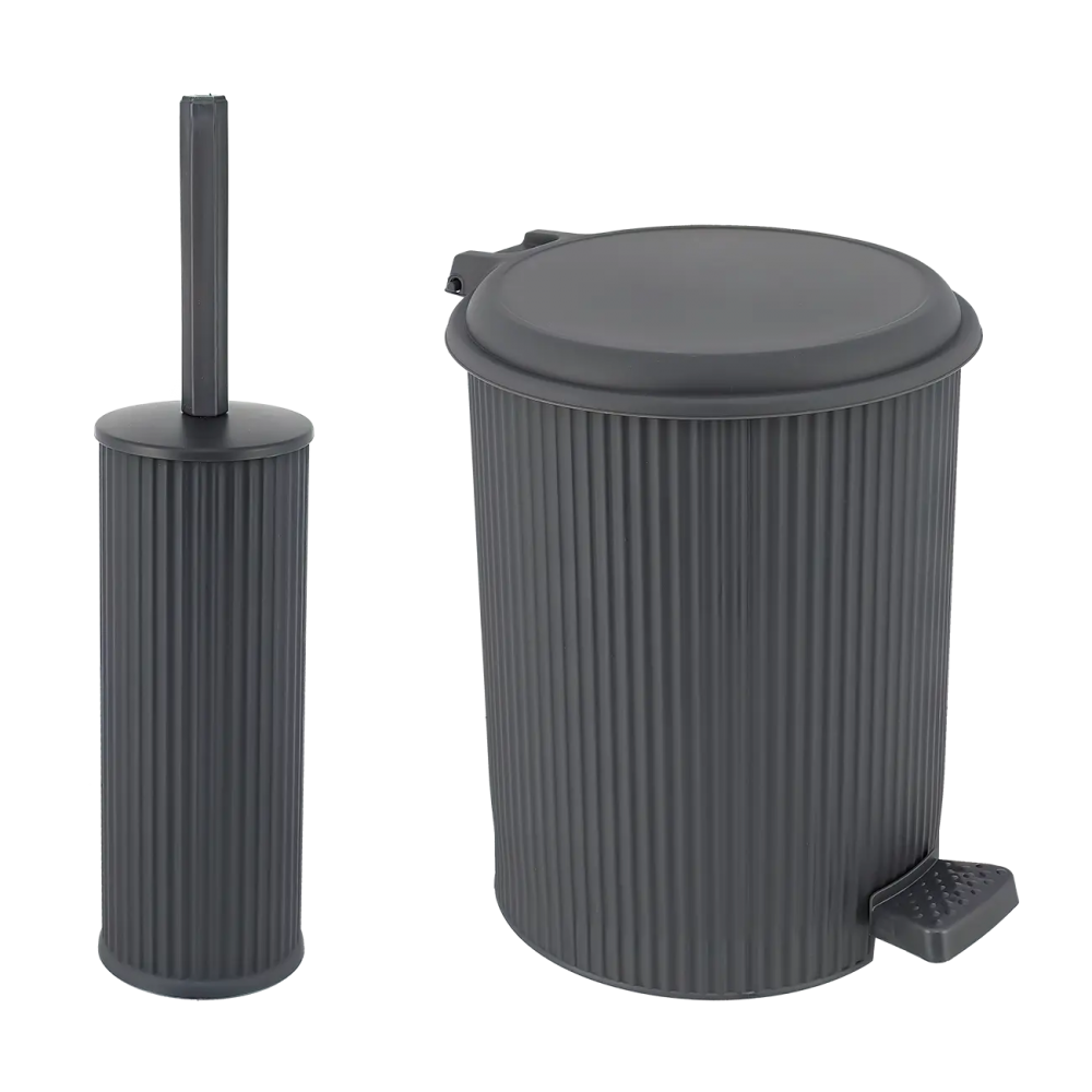 Σετ πεντάλ-πιγκάλ "ΝΟΣΤΑΛΓΙΑ" από πλαστικό σε χρώμα ανθρακί 7Lt